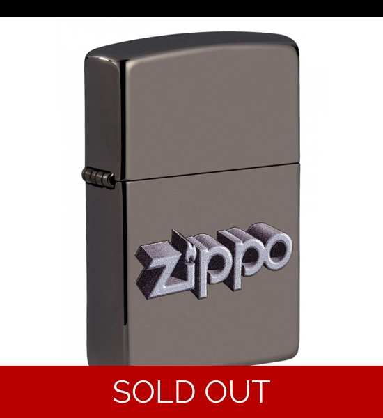 3-D Black Ice Logo Zippo